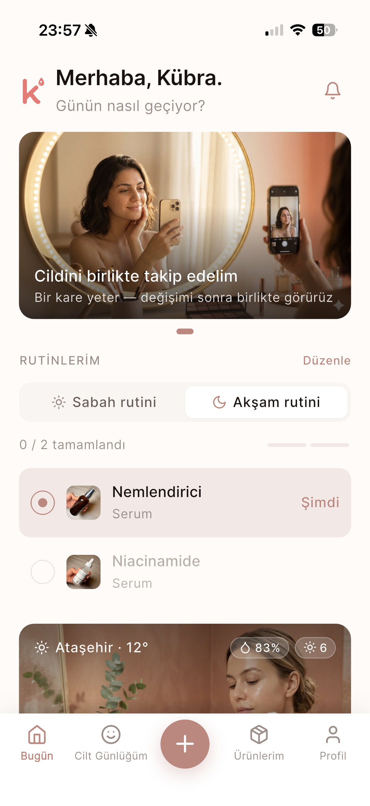 Kuzi — Bugün ekranı